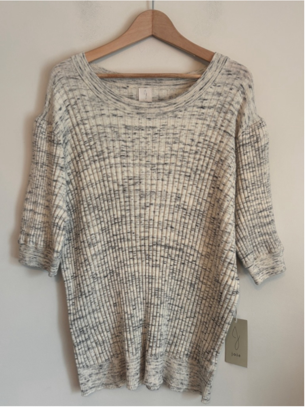Joie Grey Marled Ribbed Sweater Womens 3X